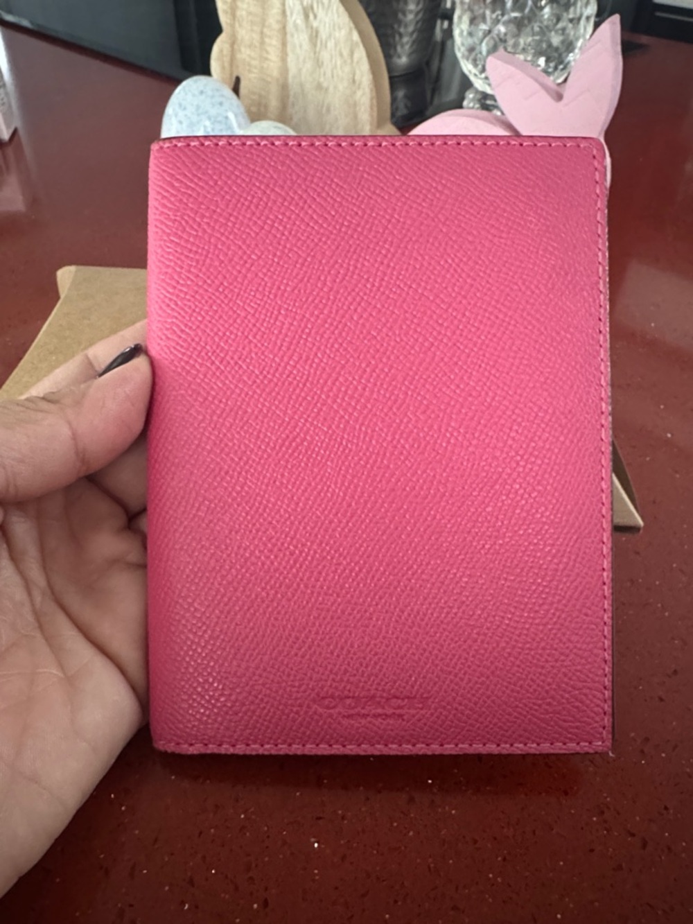 Coach Pink Travel Passport Holder